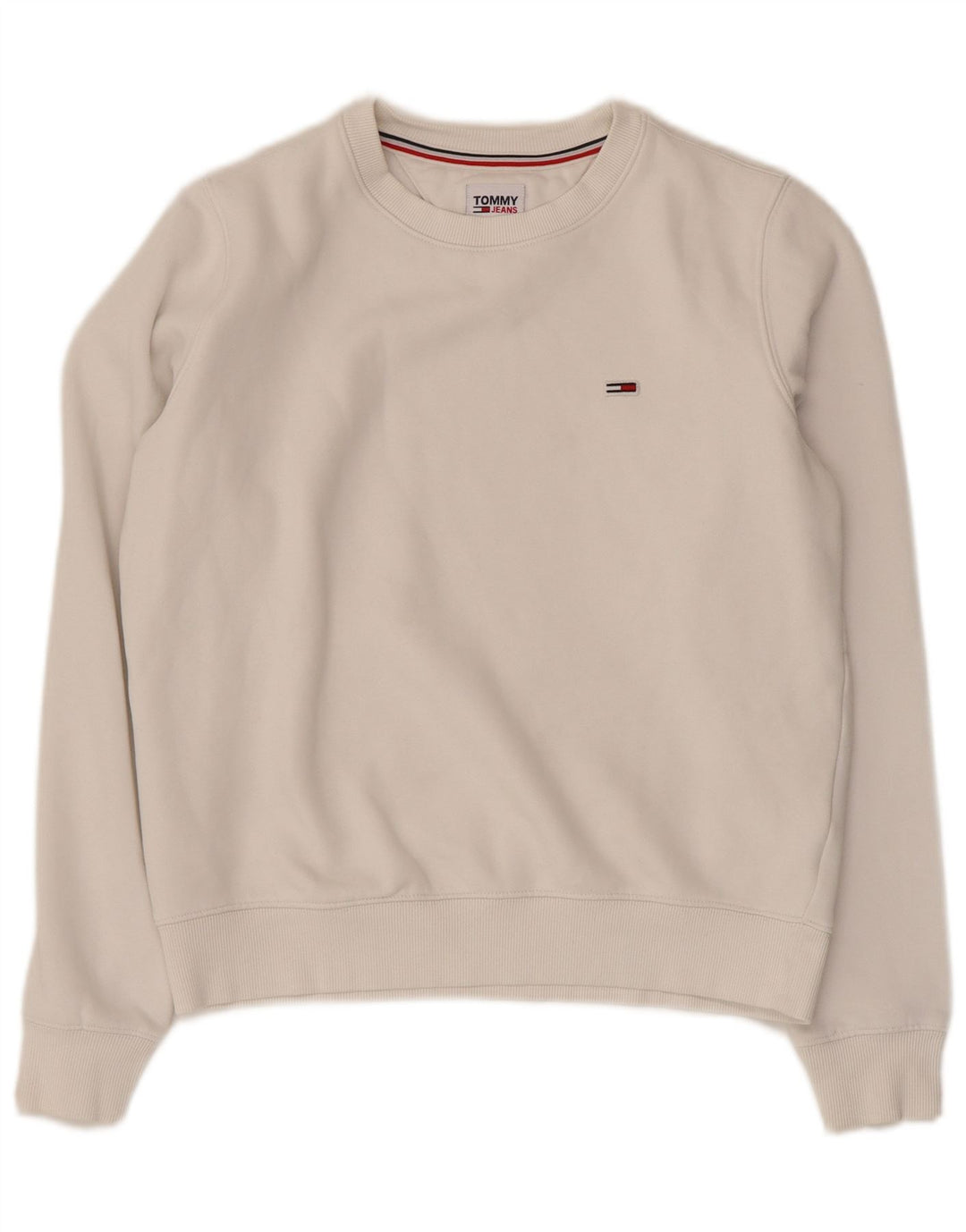 Damska bluza oversize TOMMY HILFIGER UK 6 XS, biała bawełna