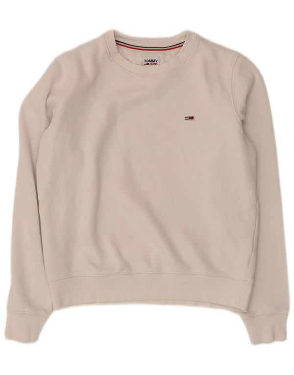 Damska bluza oversize TOMMY HILFIGER UK 6 XS, biała bawełna
