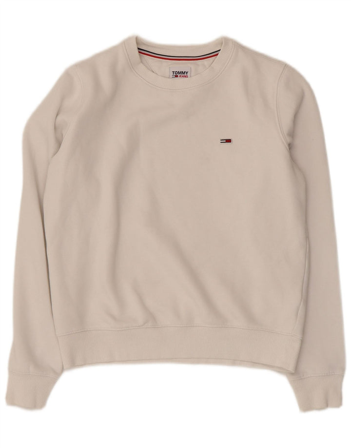 Damska bluza oversize TOMMY HILFIGER UK 6 XS, biała bawełna