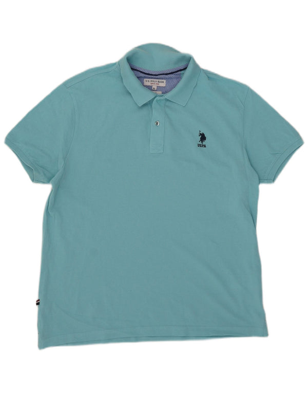 US Polo Assn. Męska wąska koszulka polo XL, niebieska, bawełniana