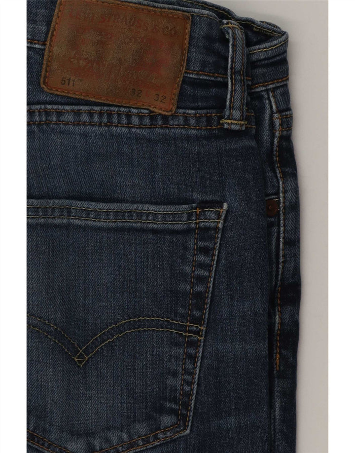 Męskie jeansy Levi's 511 Slim W32 L32 Granatowa bawełna