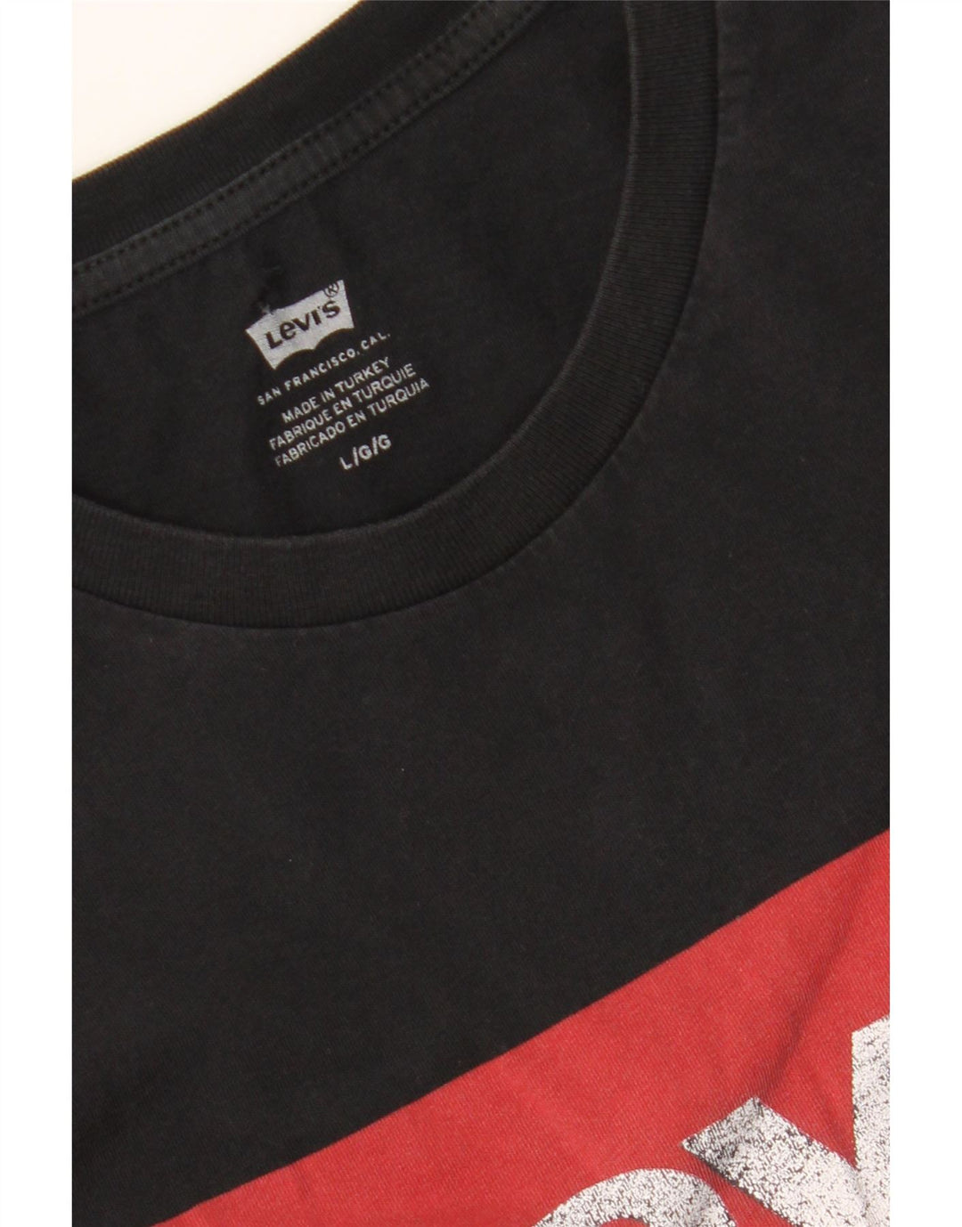 LEVI'S Mens Graphic T-Shirt Top Large Black Vintage Levi's and Second-Hand Levi's from Messina Hembry 