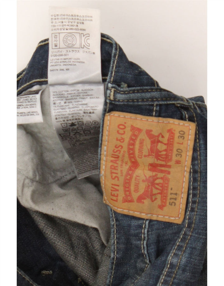 Męskie jeansy Levi's 511 Slim W30 L30 Niebieska bawełna