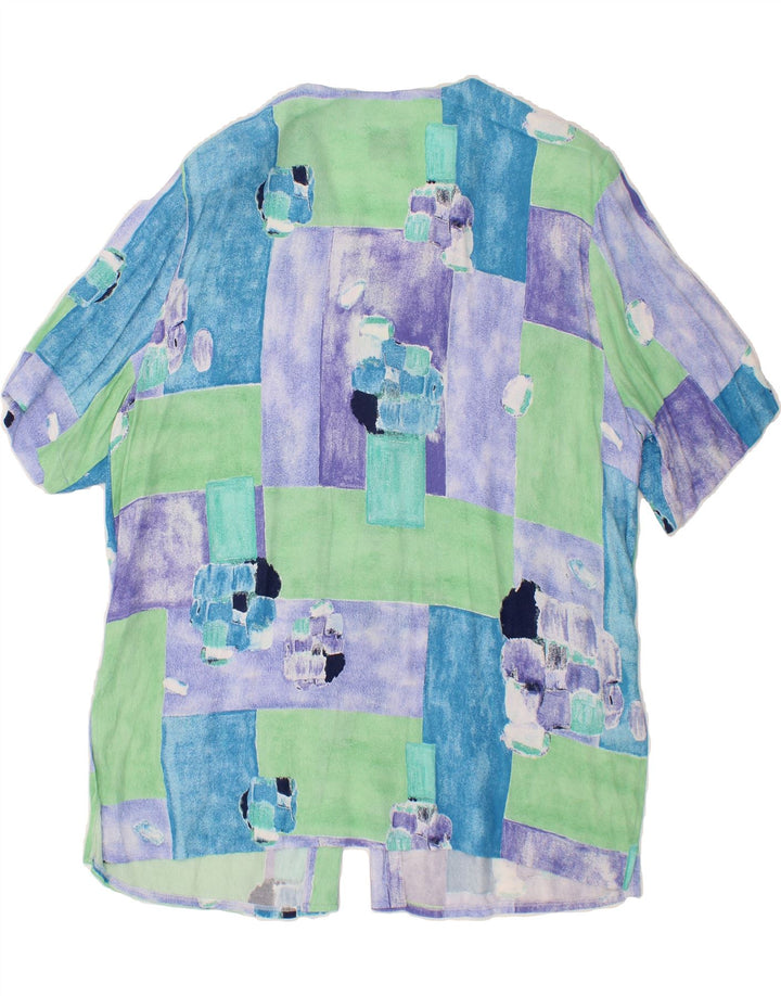 VINTAGE Womens Short Sleeve Shirt Blouse UK 18 XL Multicoloured Patchwork Vintage Vintage and Second-Hand Vintage from Messina Hembry 