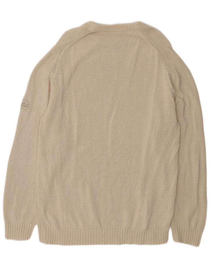 Męski sweter z okrągłym dekoltem Murphy & Nye XL, beżowy, bawełniany
