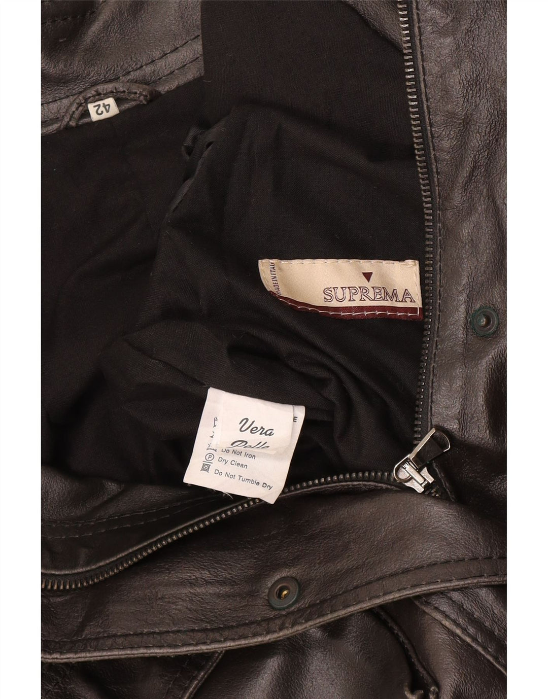 Damska kurtka skórzana Suprema IT 42 Średnia czarna skóra