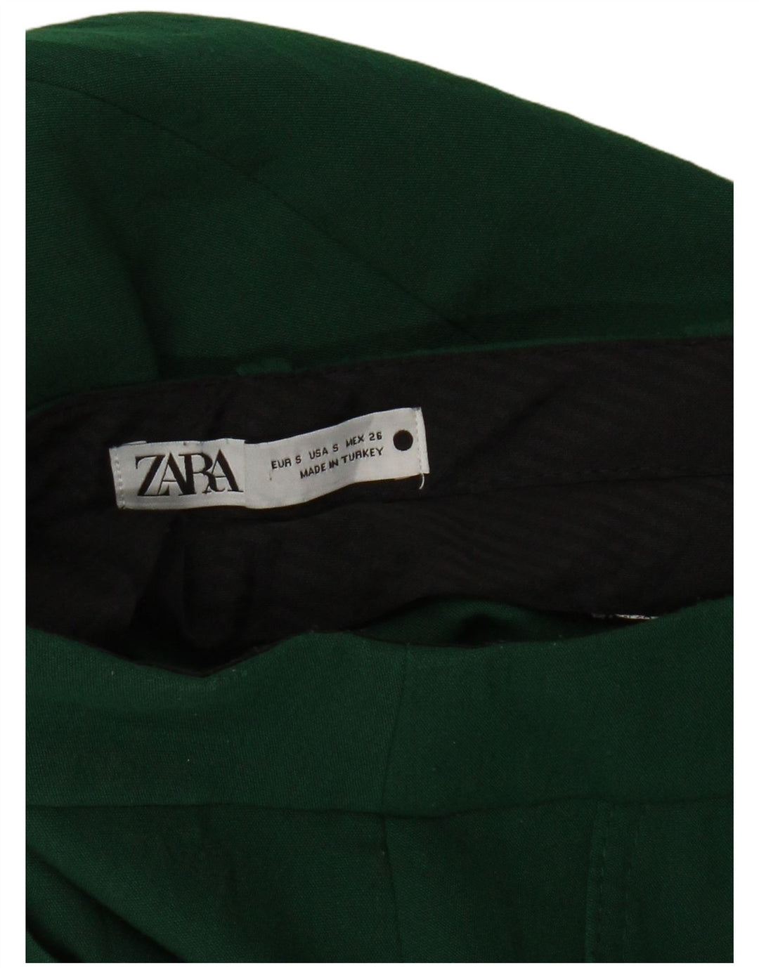 Damskie proste spodnie garniturowe Zara, małe W26 L25, zielone