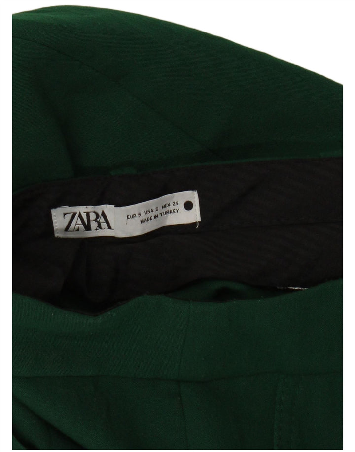 Damskie proste spodnie garniturowe Zara, małe W26 L25, zielone