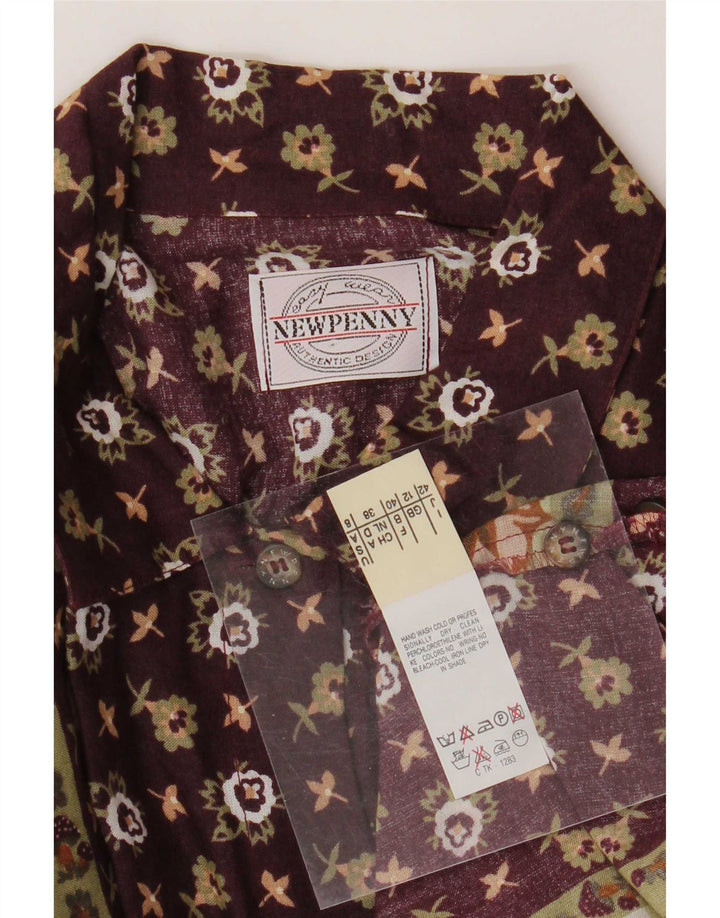 Nowa damska bluzka koszulowa Penny UK 12 Medium Wielobarwny blok kolorów