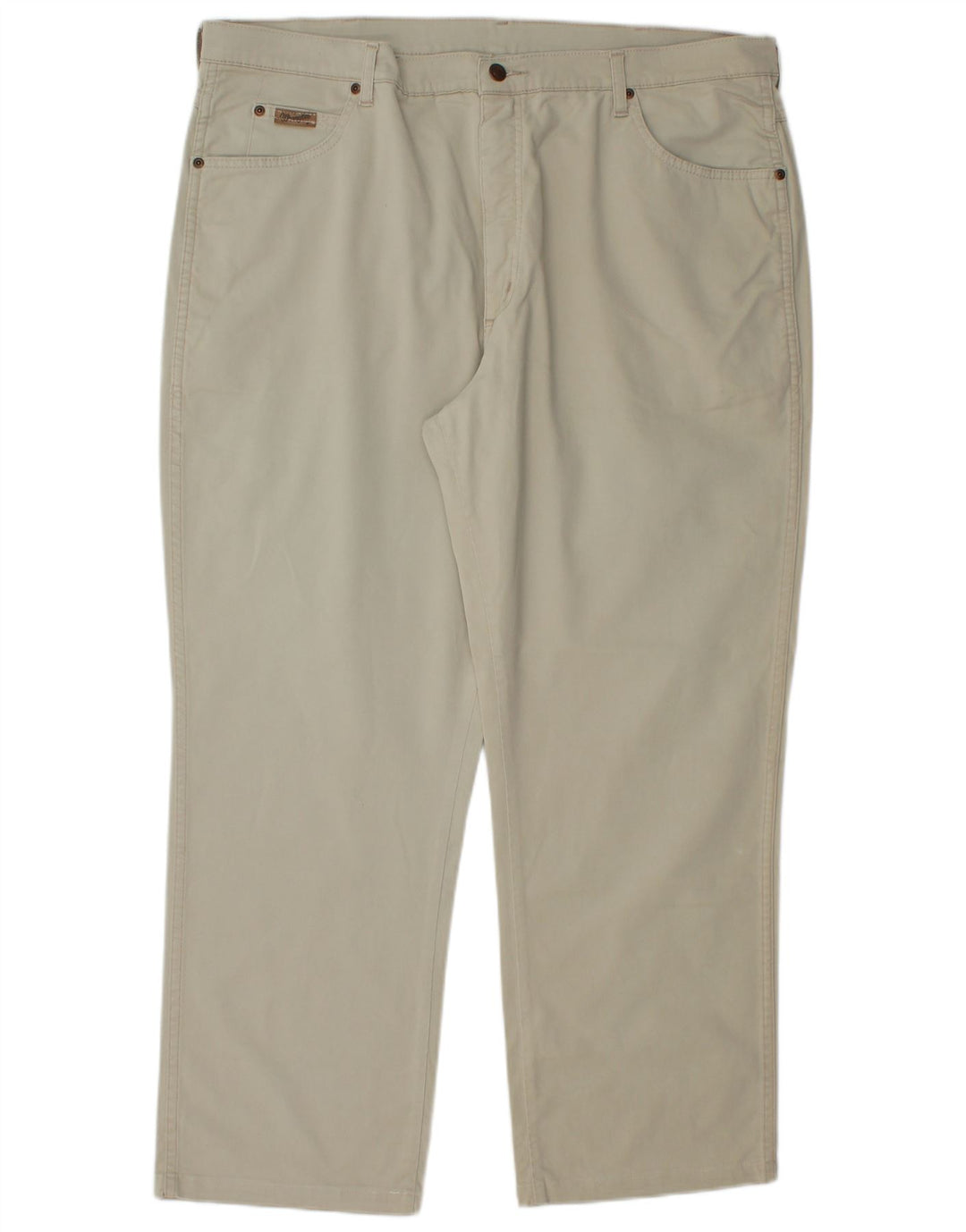 Męskie proste dżinsy Wrangler W42 L29 Beżowa bawełna