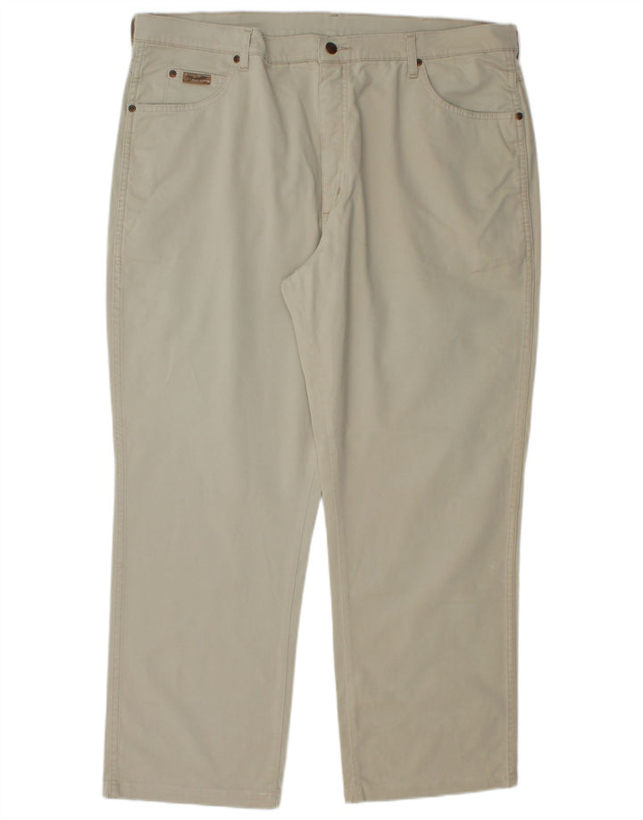 Męskie proste dżinsy Wrangler W42 L29 Beżowa bawełna