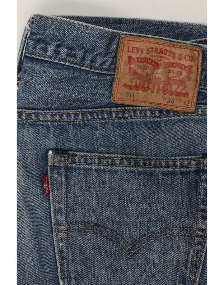 Męskie jeansy LEVI'S 511 Slim W34 L32 Niebieska bawełna