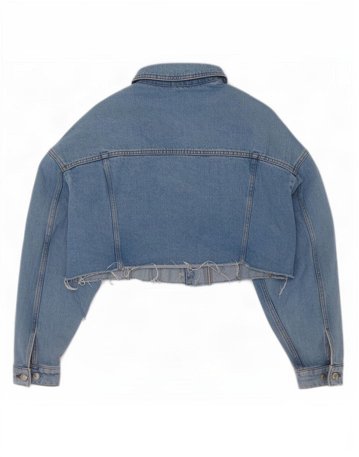 Damska kurtka jeansowa Topshop Crop Oversize UK 6 XS, niebieska, bawełniana