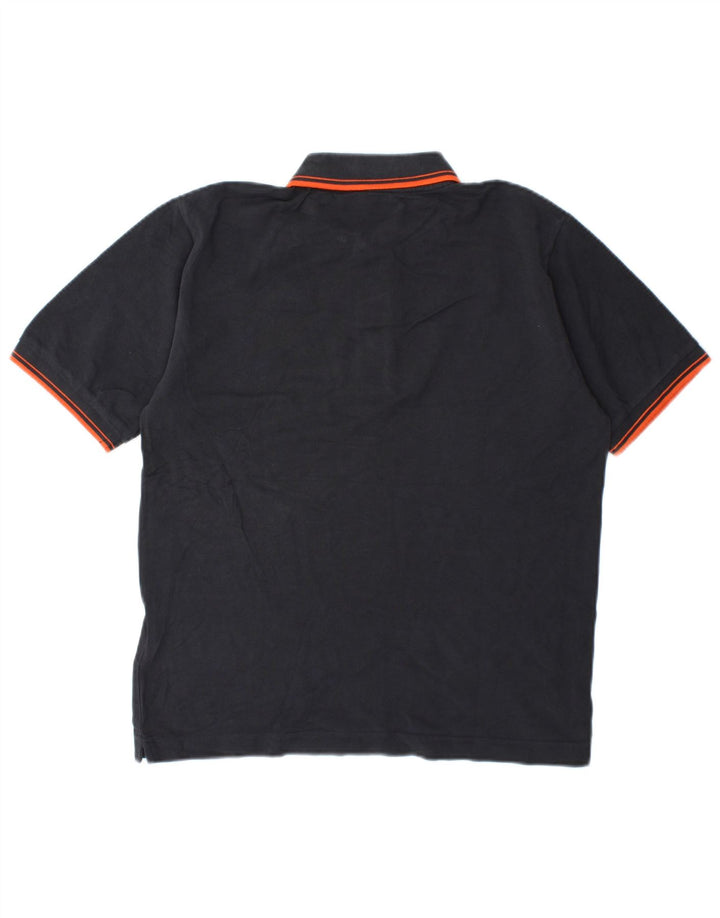 Męska koszulka polo Kappa, mała, szara, bawełniana w paski