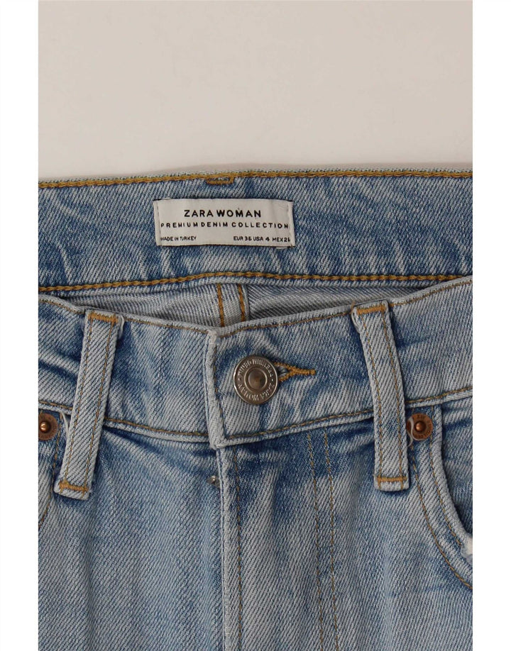 Damskie spodenki jeansowe Zara w trudnej sytuacji EU 36 XS W26 niebieskie