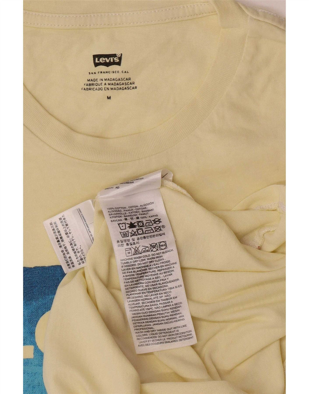 Męska koszulka z grafiką Levi's, średnia żółta bawełna