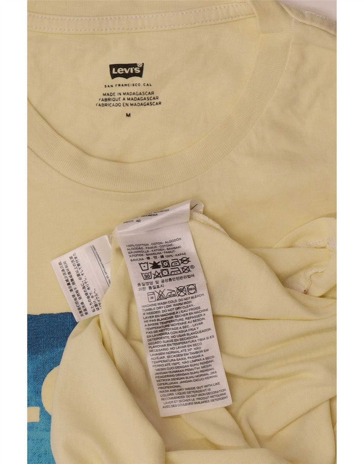 Męska koszulka z grafiką Levi's, średnia żółta bawełna