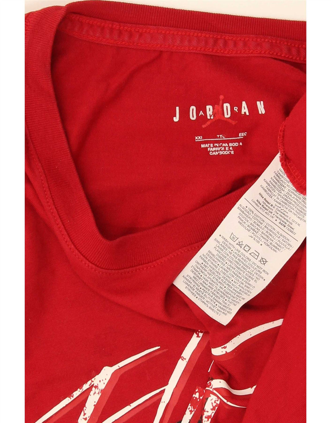 Męski T-shirt z grafiką Jordan, 2XL, czerwony, bawełniany