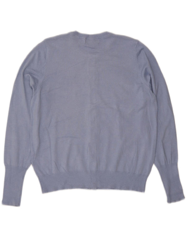 Marks & Spencer Damski sweter kardigan UK 16, duży, niebieski, wiskoza