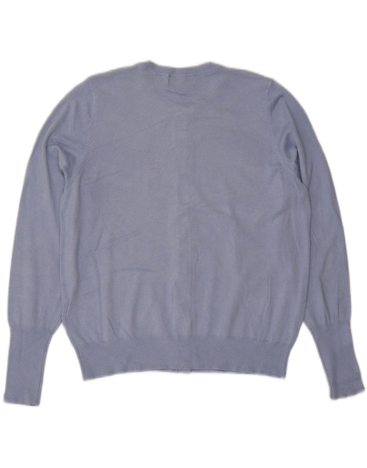 Marks & Spencer Damski sweter kardigan UK 16, duży, niebieski, wiskoza