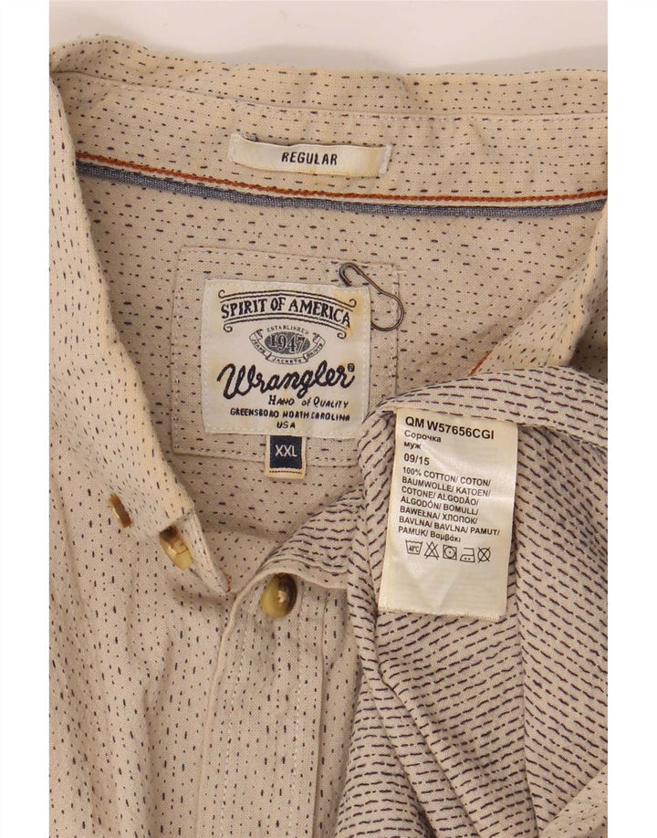 Koszula męska Wrangler o regularnym kroju 2XL, beżowa, bawełniana w cętki