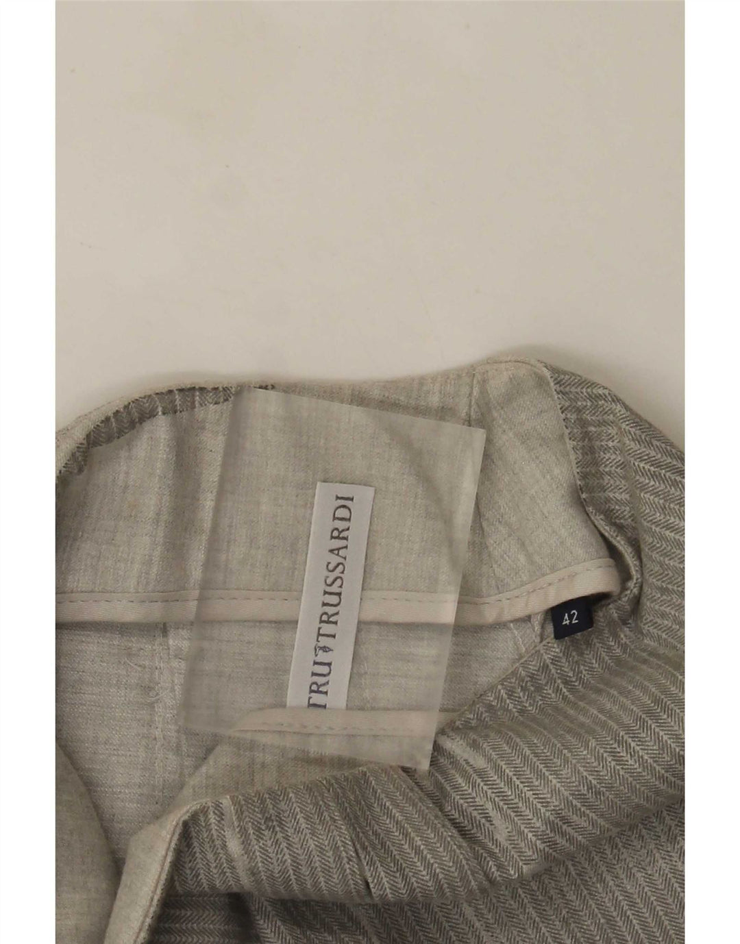 Damska plisowana mini spódniczka Trussardi IT 42 Medium W28 Szara jodełka