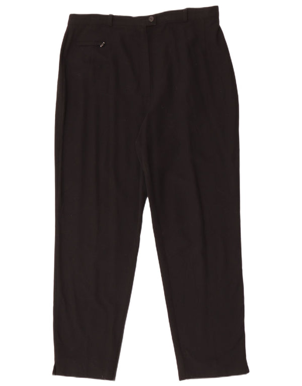 Marks & Spencer Damskie spodnie garniturowe z wysokim stanem UK 16, duże, W32 L28, czarne