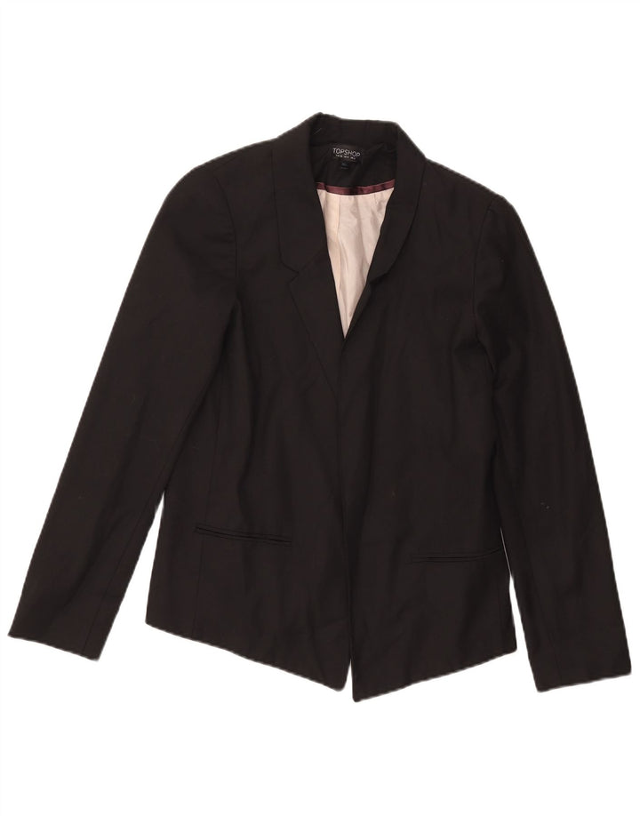 Damska otwarta marynarka Topshop UK 8, mała, czarna, poliester