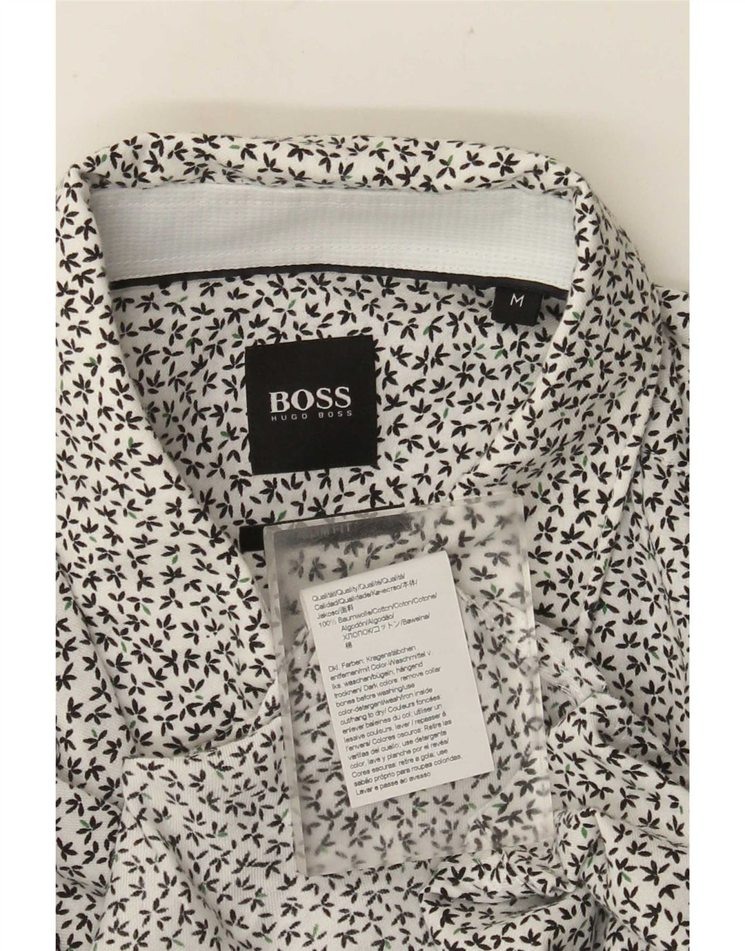 Koszula męska Hugo Boss Slim Fit Średnia biała bawełna w kwiaty