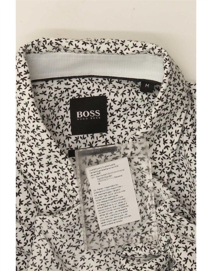 Koszula męska Hugo Boss Slim Fit Średnia biała bawełna w kwiaty