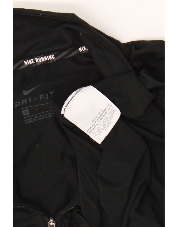 Męski dres Nike Dri Fit z zamkiem błyskawicznym na szyi, mały czarny poliester