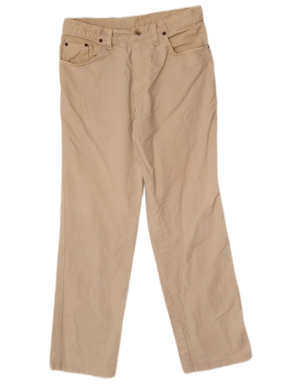 Męskie proste spodnie na co dzień w stylu vintage IT 48 Medium W30 L29 Beżowa bawełna