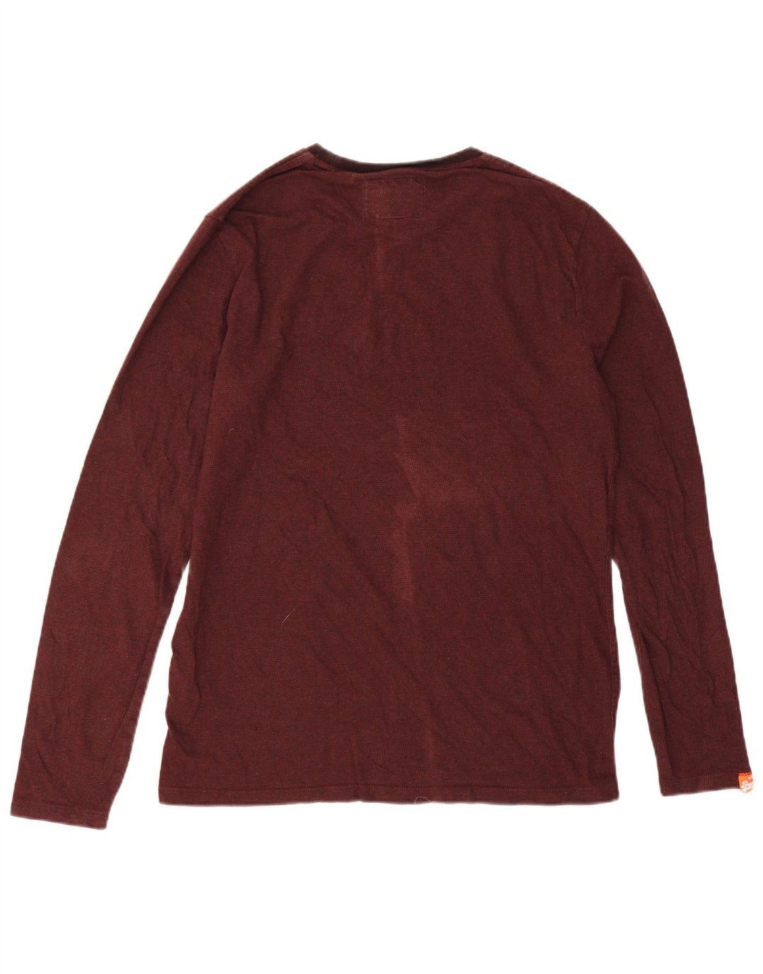 Męski top Superdry z długim rękawem, duży, bordowy, bawełniany