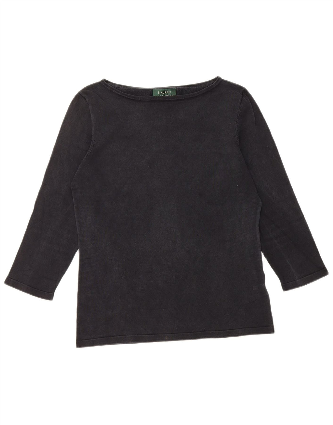 RALPH LAUREN Damska bluzka z rękawem 3/4 Top UK 10 Small Black Silk