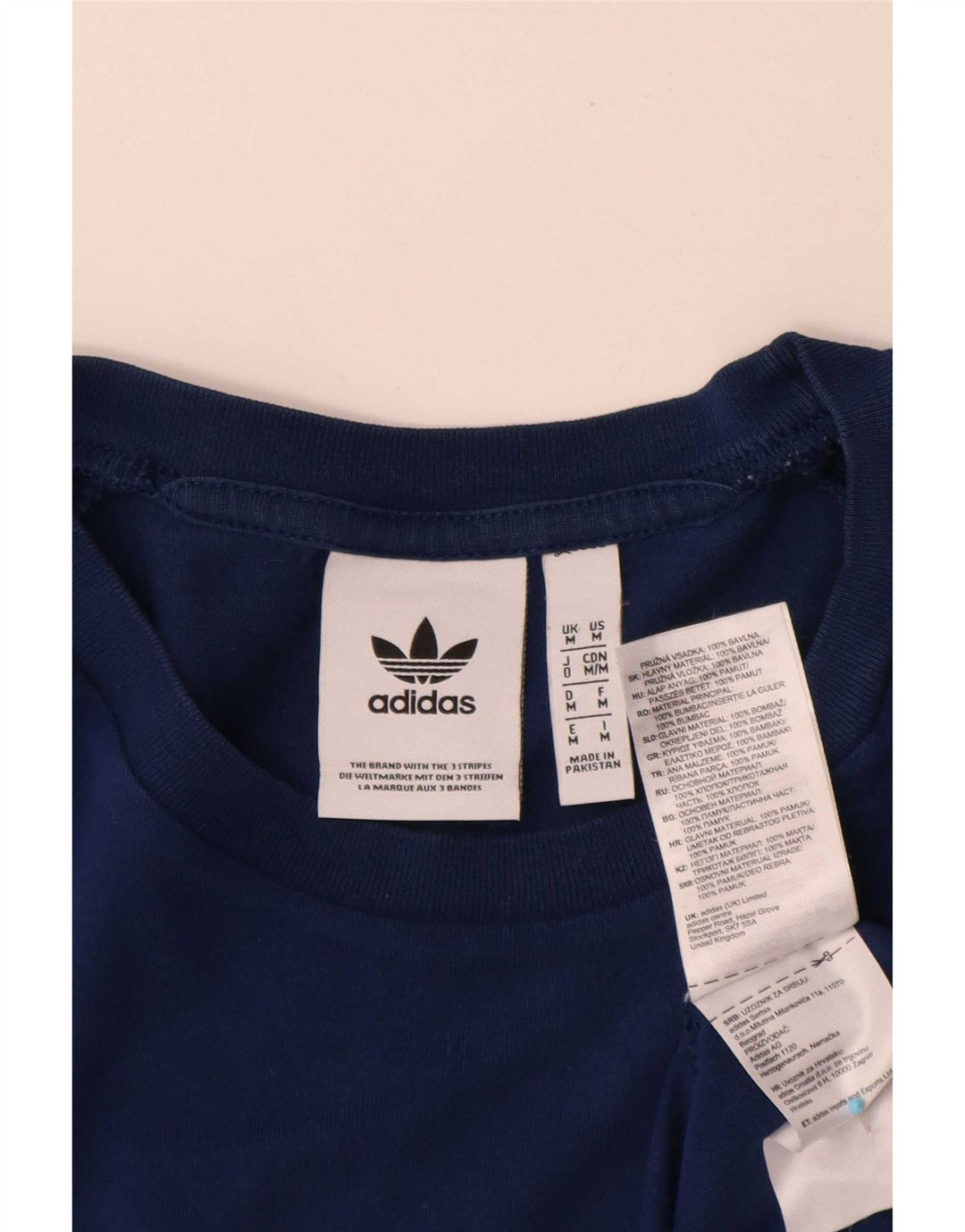 Adidas Męski T-Shirt Top Średni Granatowy Bawełniany