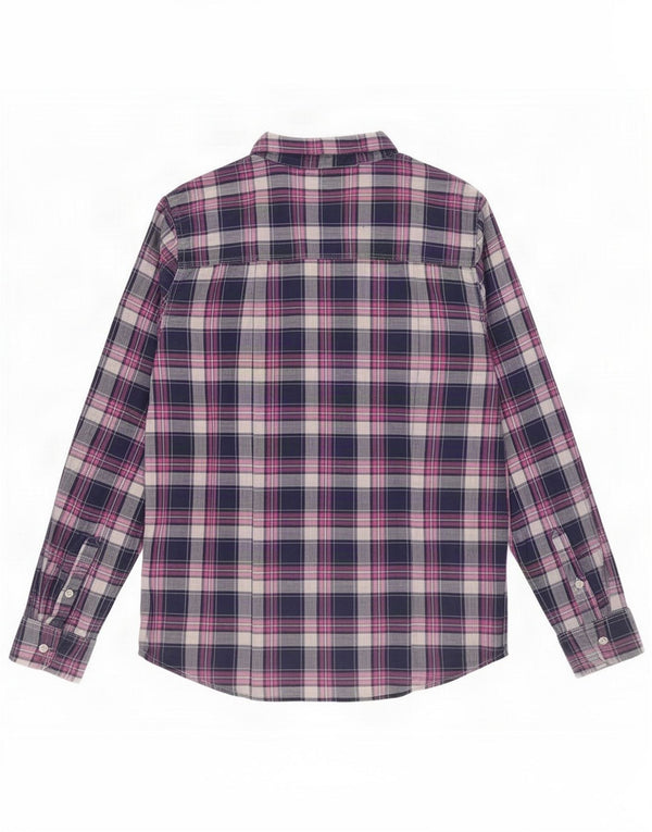 Koszula damska Superdry UK 14, duża niebieska krata, bawełna