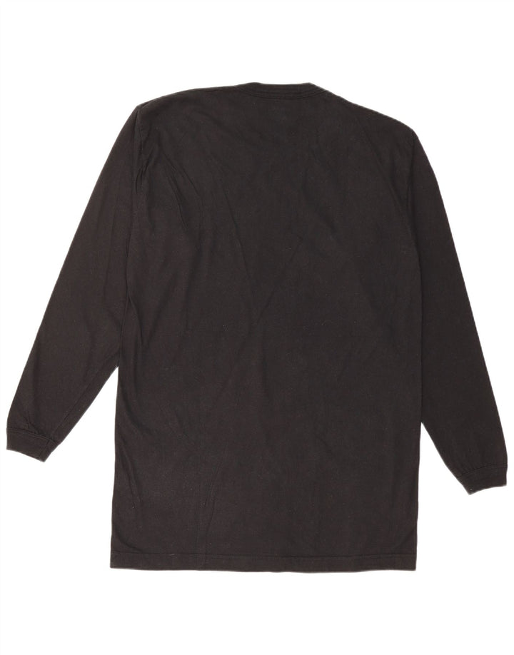 RIFLE Mens Top Long Sleeve Medium Black Cotton