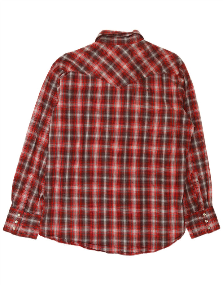 Wrangler Męska koszula flanelowa w stylu western, duża, bawełniana w czerwoną kratę