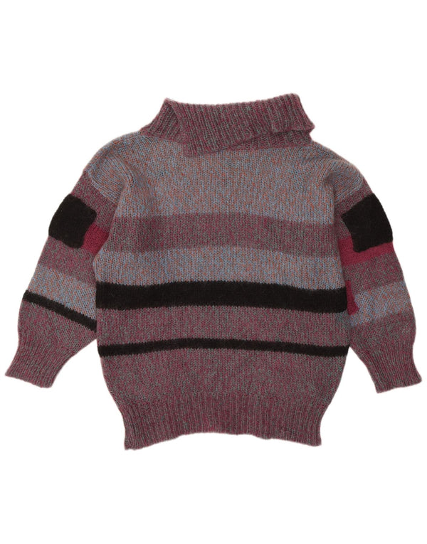 Sweter damski VINTAGE z wywijanym dekoltem UK 18 XL w kolorze fioletowym