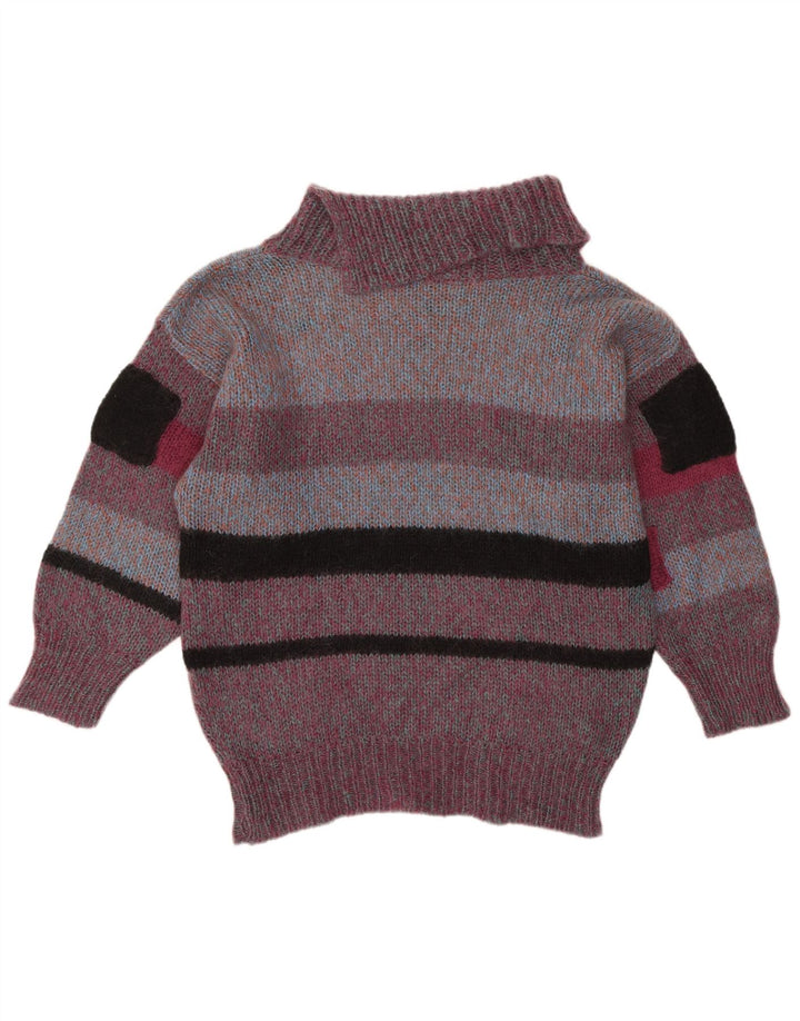 Sweter damski VINTAGE z wywijanym dekoltem UK 18 XL w kolorze fioletowym