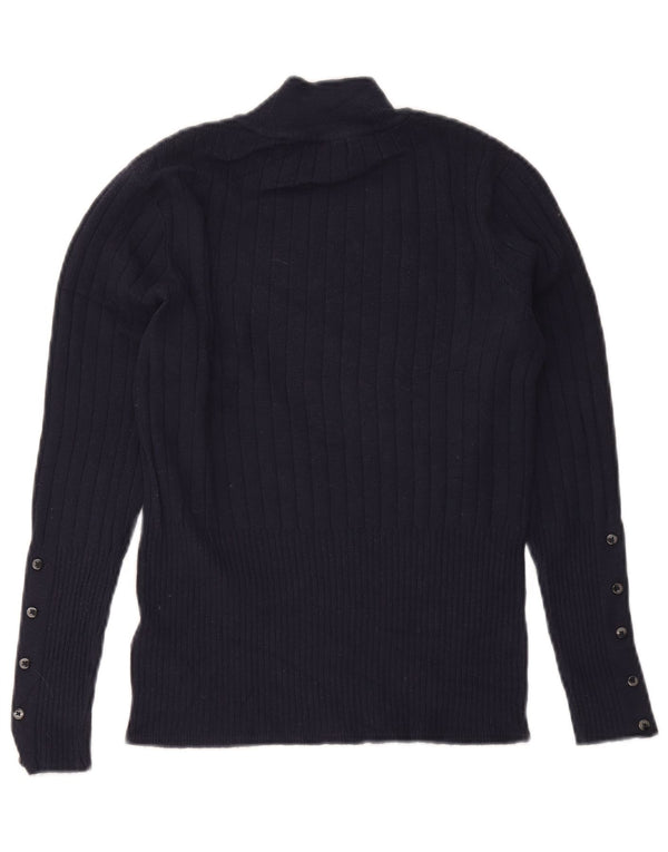 Marks & Spencer Damski sweter z golfem UK 12, średni granatowy
