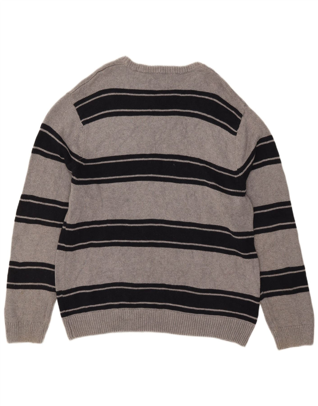 Męski sweter z okrągłym dekoltem Chaps XL, bawełniany w szare paski