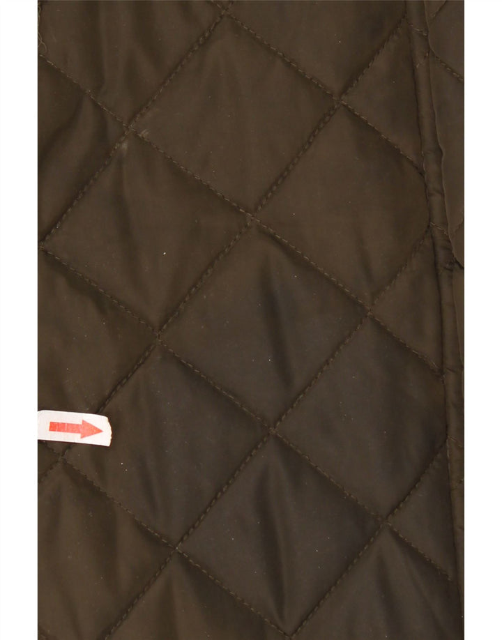 Damski pikowany płaszcz z kapturem Dkny UK 16, duży poliester khaki