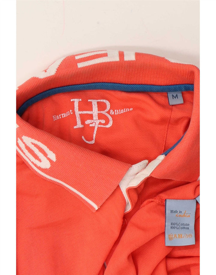 Męska koszulka polo Harmont & Blaine z grafiką, średnia pomarańczowa, bawełniana