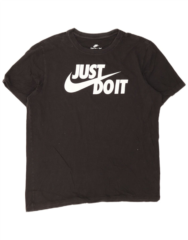 Męski T-shirt z grafiką Nike, duży, czarny, bawełniany