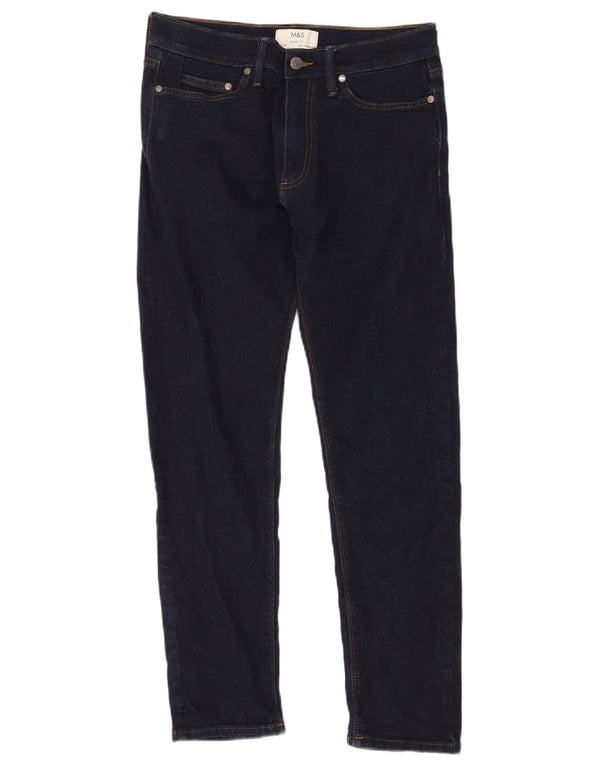 Marks & Spencer Męskie jeansy slim W30 L31 Granatowe, bawełniane