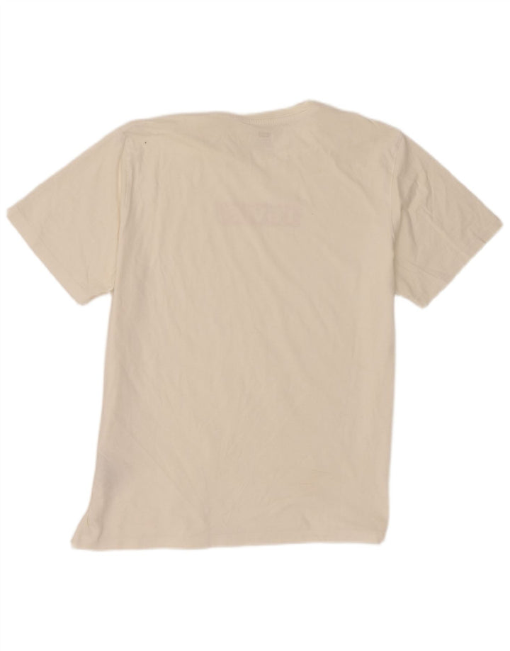 Męski T-shirt z grafiką Levi's, duży, z białej bawełny