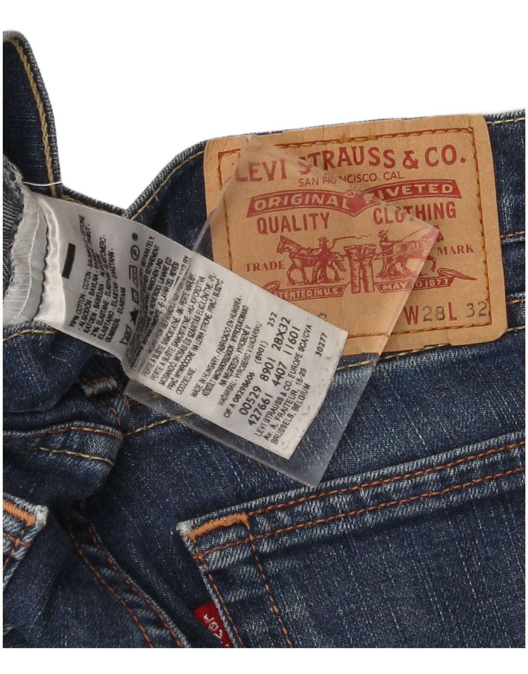 Damskie jeansy LEVI'S 529 Flared W28 L27 Niebieskie bawełniane