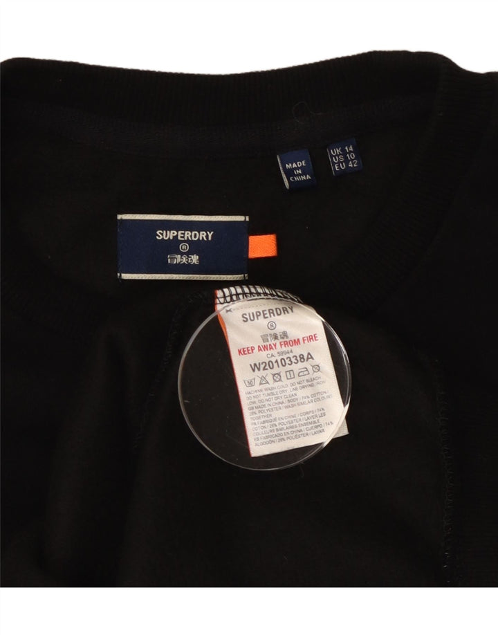 Damski sweter dresowy Superdry UK 14, duży, czarny, bawełniany