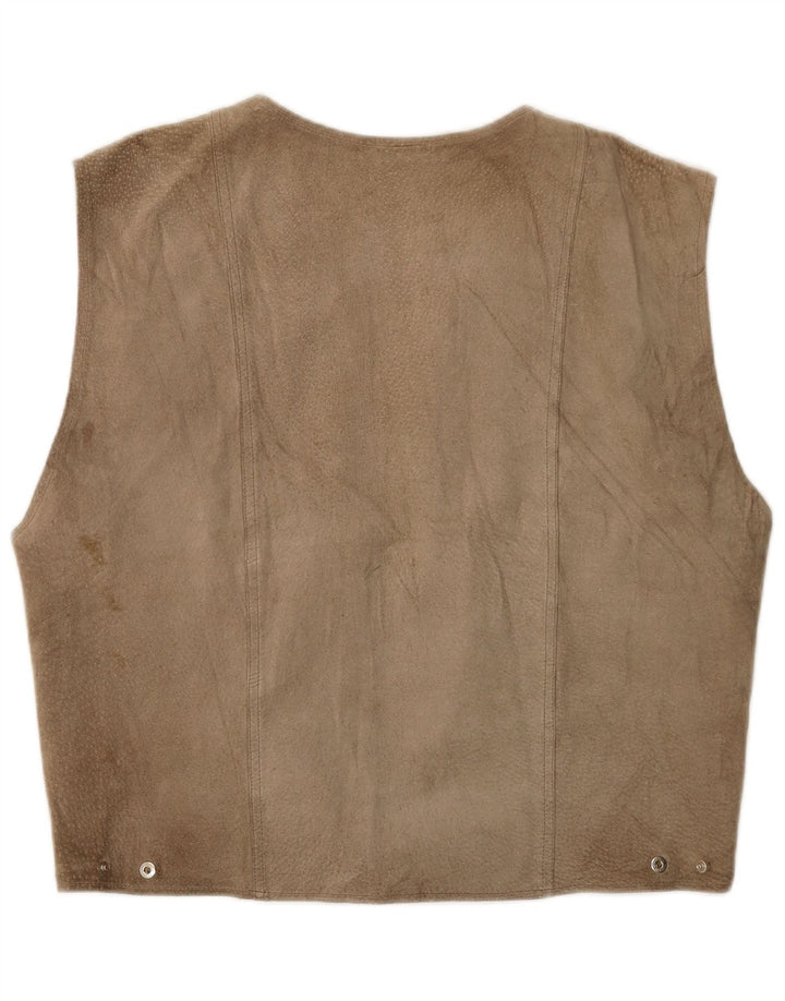 Zamszowa kamizelka męska w stylu vintage, średni beż